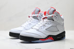 Air Jordan 5 Retro White Fire Red Ice Sneakers detail view 4