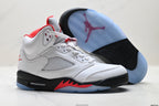 Air Jordan 5 Retro White Fire Red Ice Sneakers detail view 5