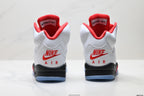 Air Jordan 5 Retro White Fire Red Ice Sneakers detail view 6