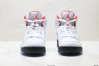 Air Jordan 5 Retro White Fire Red Ice Sneakers detail view 7