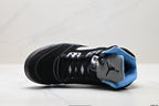 Air Jordan 5 Retro Black University Blue Sneakers detail view 2