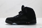 Air Jordan 5 Retro Black Fire Red Green Sneakers detail view 3