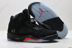 Air Jordan 5 Retro Black Fire Red Green Sneakers detail view 5