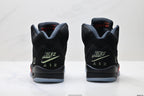 Air Jordan 5 Retro Black Fire Red Green Sneakers detail view 6