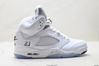 Air Jordan 5 Retro Triple White Sneakers detail view 1