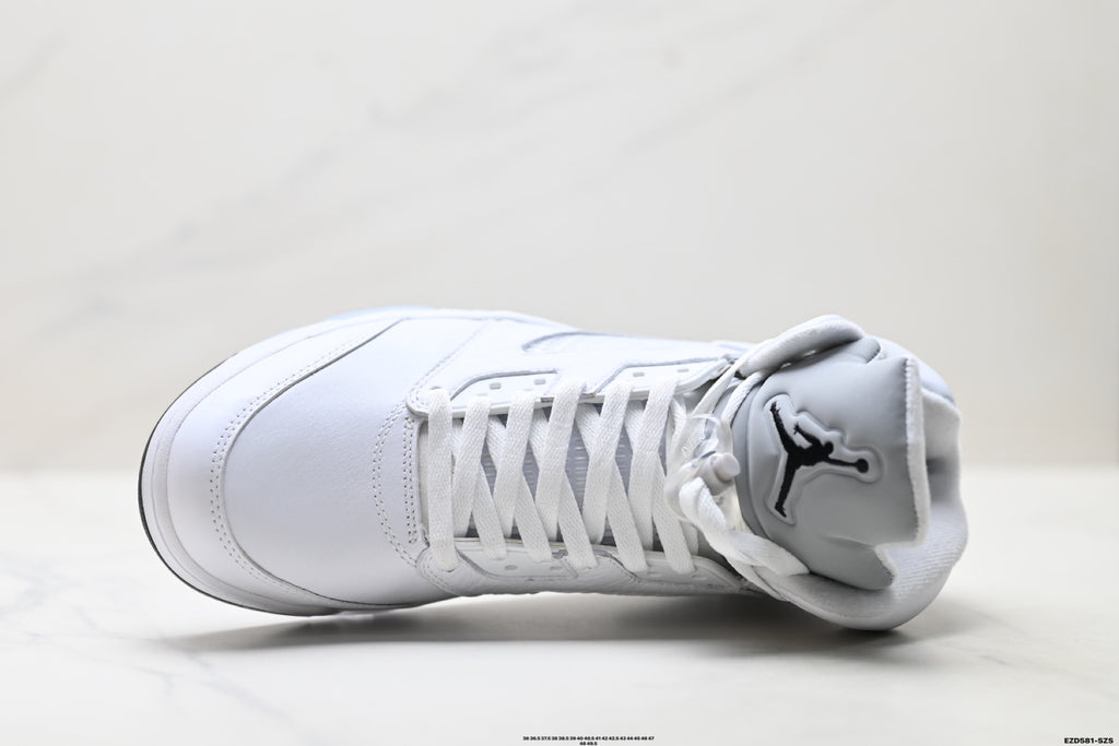 Air Jordan 5 Retro Triple White Sneakers detail view 2