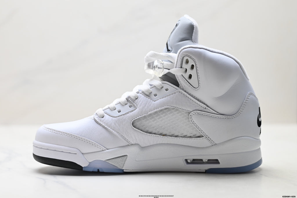 Air Jordan 5 Retro Triple White Sneakers detail view 3