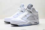 Air Jordan 5 Retro Triple White Sneakers detail view 4