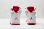 Air Jordan 5 Retro White Orange Red Sneakers detail view 6