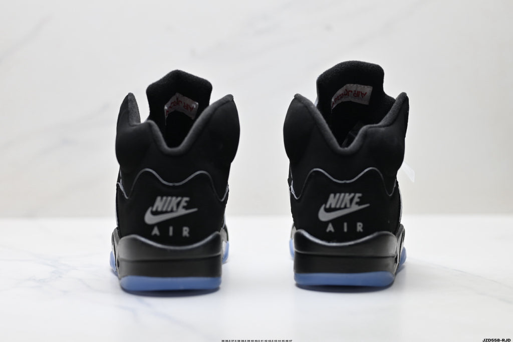 Air Jordan 5 Retro Black Fire Red White Sneakers detail view 6