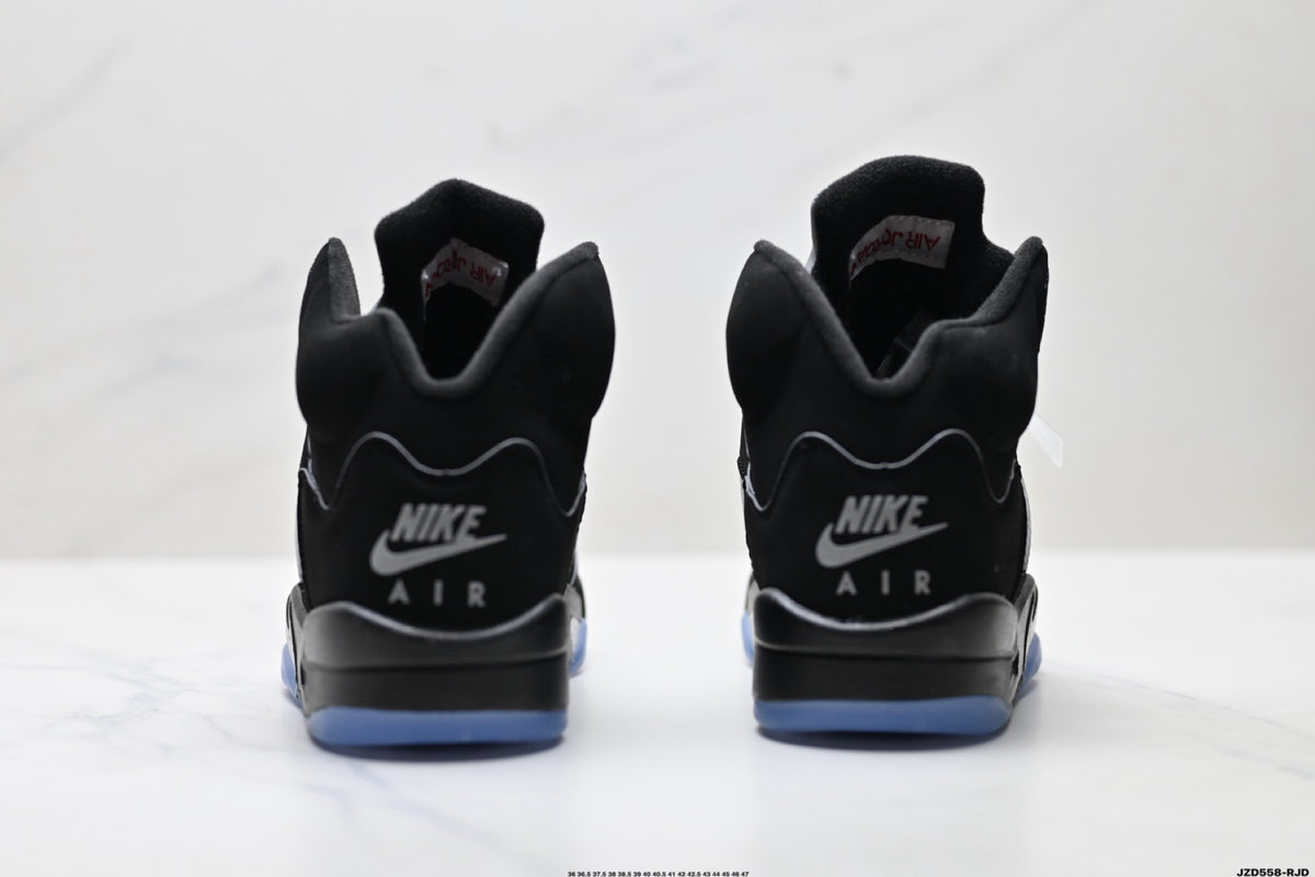 Air Jordan 5 Retro Black Fire Red White Sneakers detail view 6