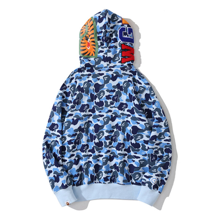 BAPE Big ABC Camo Double-Hood Shark Hoodie product view 2
