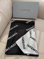 Balenciaga Style Reversible Logo Knit Scarf product detail 2
