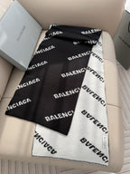Balenciaga Style Reversible Logo Knit Scarf product detail 3