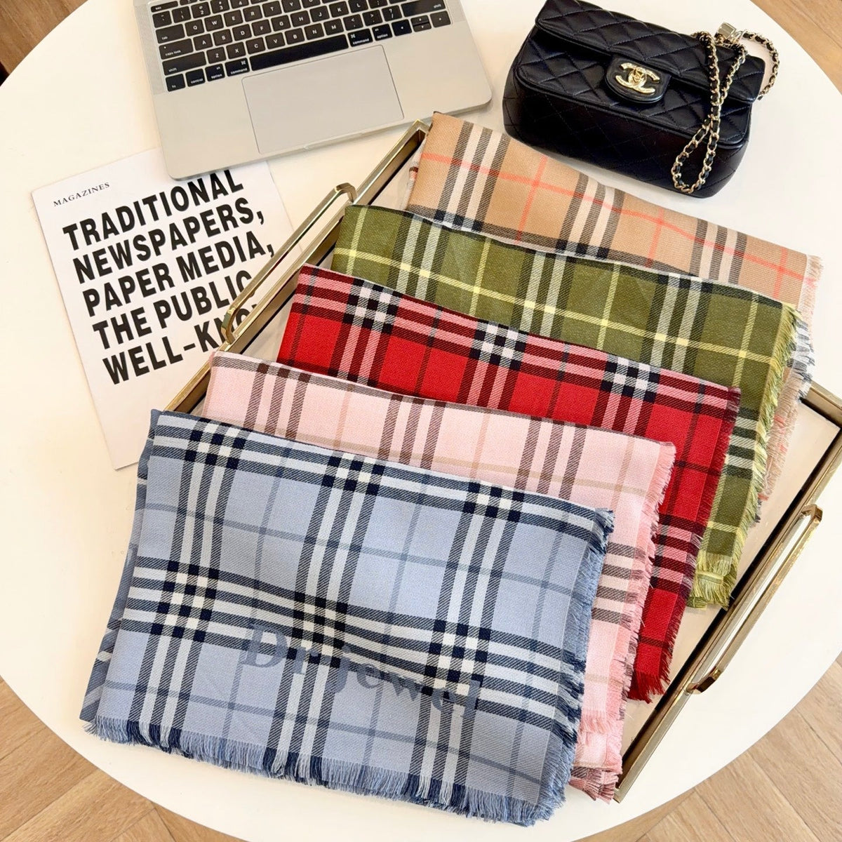 Burberry Style Classic Plaid Fringe Scarf product detail 2