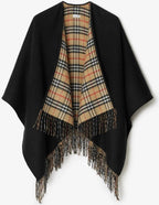 Burberry Style Reversible Plaid Cape Scarf product detail 2