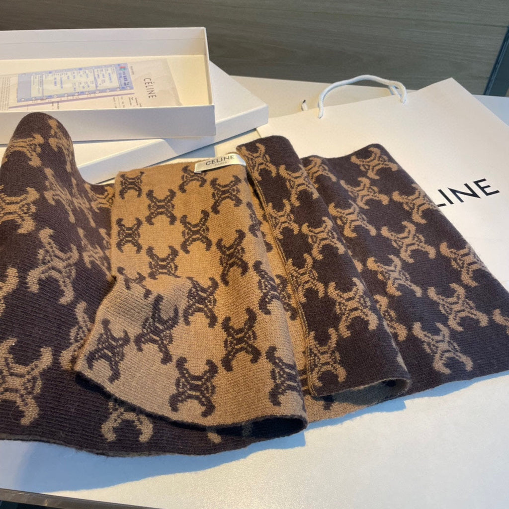 Celine Style Triomphe Monogram Knit Scarf product detail 3