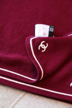 Chanel Style Contrast-Border Logo Scarf product detail 5