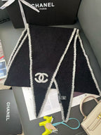 Chanel Style Fuzzy Triangle Logo Scarf product detail 6