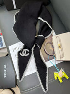 Chanel Style Fuzzy Triangle Logo Scarf product detail 9