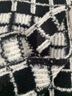 Chanel Style Fuzzy Windowpane Plaid Scarf product detail 5