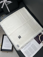 Chanel Style Lightweight Embroidered Logo Scarf product detail 5