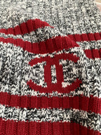 Chanel Style Marled Knit Scarf and Beanie Set product detail 6