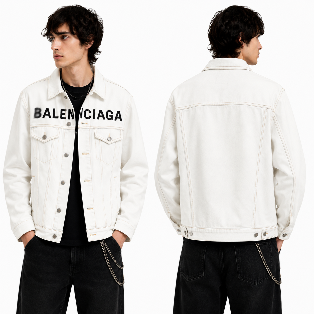 Balenciaga White Embroidery Jacket main image