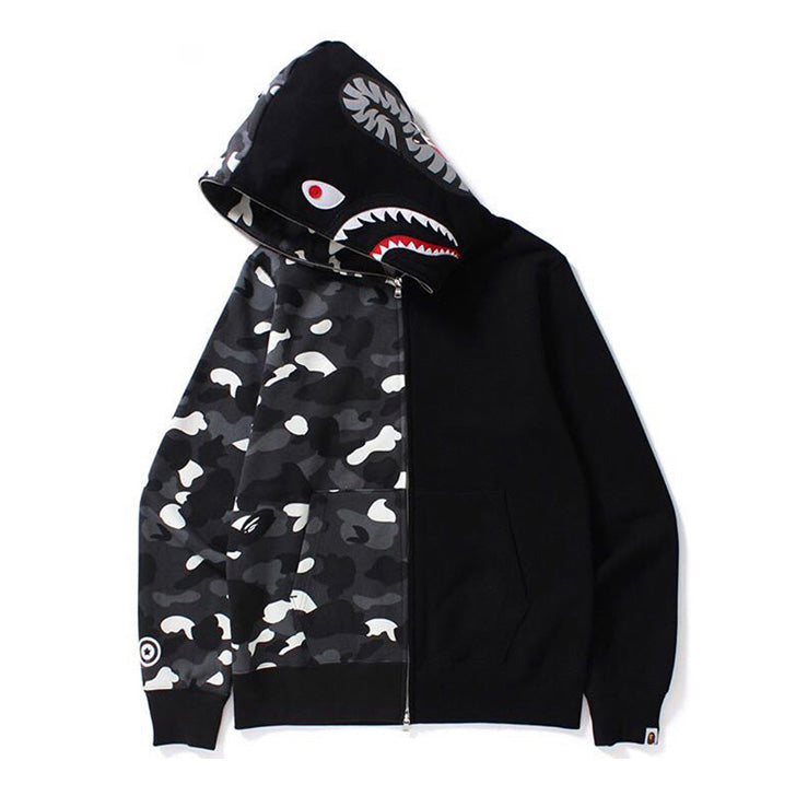 BAPE Fluorescent Split Camo Shark Zip Hoodie product view 5