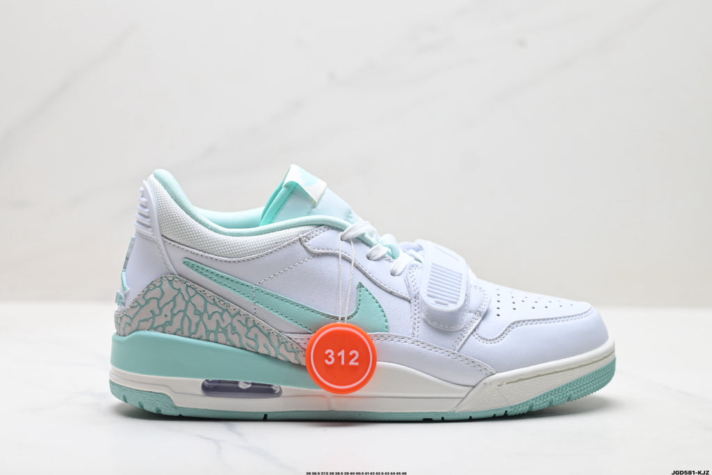 Jordan Legacy 312 Low White Mint Grey sneakers detail view 1