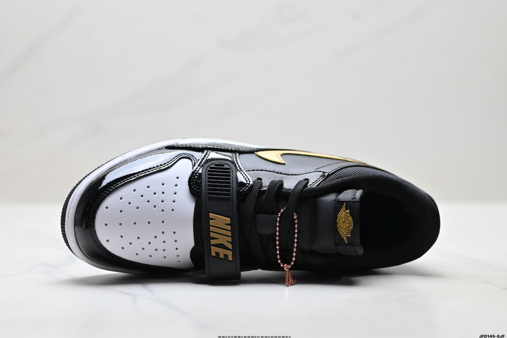 Jordan Legacy 312 Low Black White Metallic Gold sneakers detail view 2