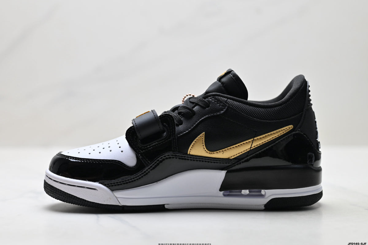 Jordan Legacy 312 Low Black White Metallic Gold sneakers detail view 3