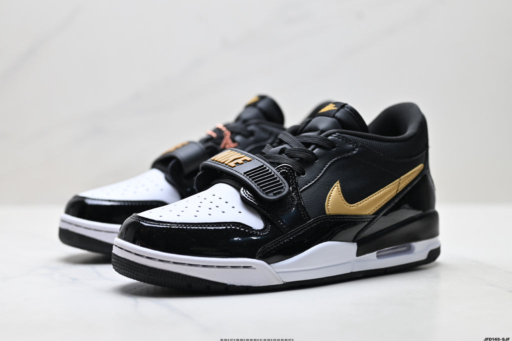 Jordan Legacy 312 Low Black White Metallic Gold sneakers detail view 4