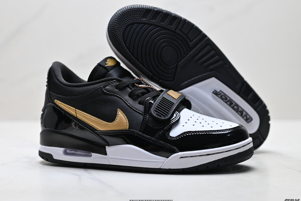 Jordan Legacy 312 Low Black White Metallic Gold sneakers detail view 5