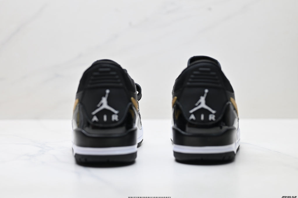 Jordan Legacy 312 Low Black White Metallic Gold sneakers detail view 6