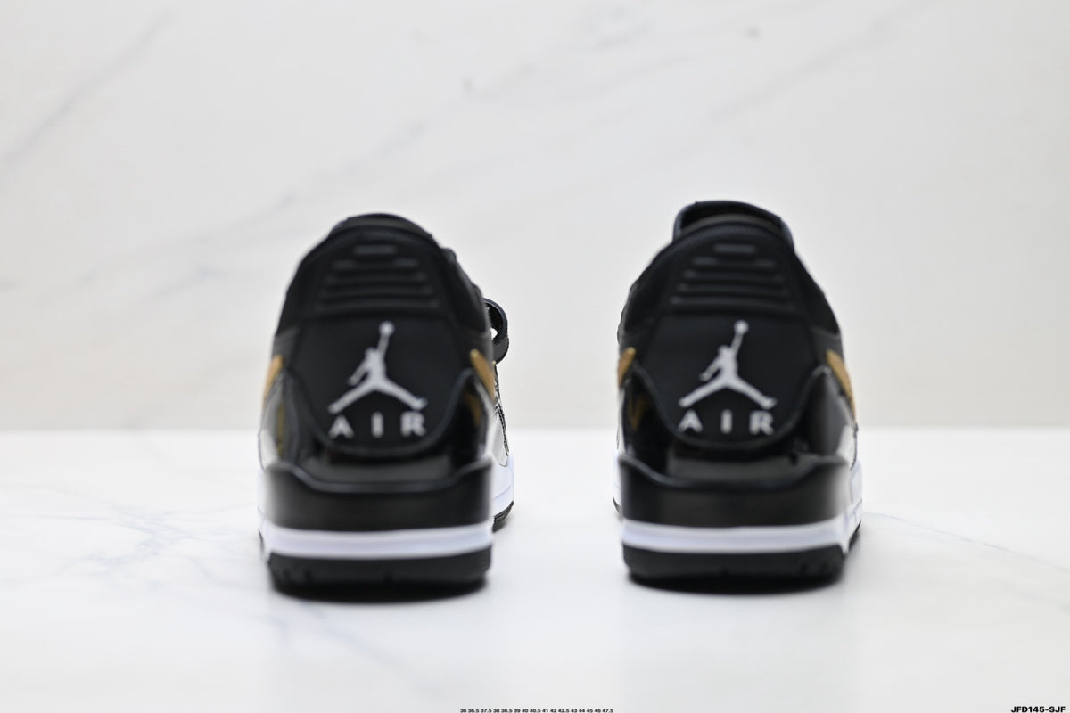 Jordan Legacy 312 Low Black White Metallic Gold sneakers detail view 6
