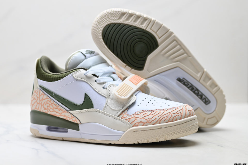 Jordan Legacy 312 Low White Sand Olive Green sneakers detail view 5