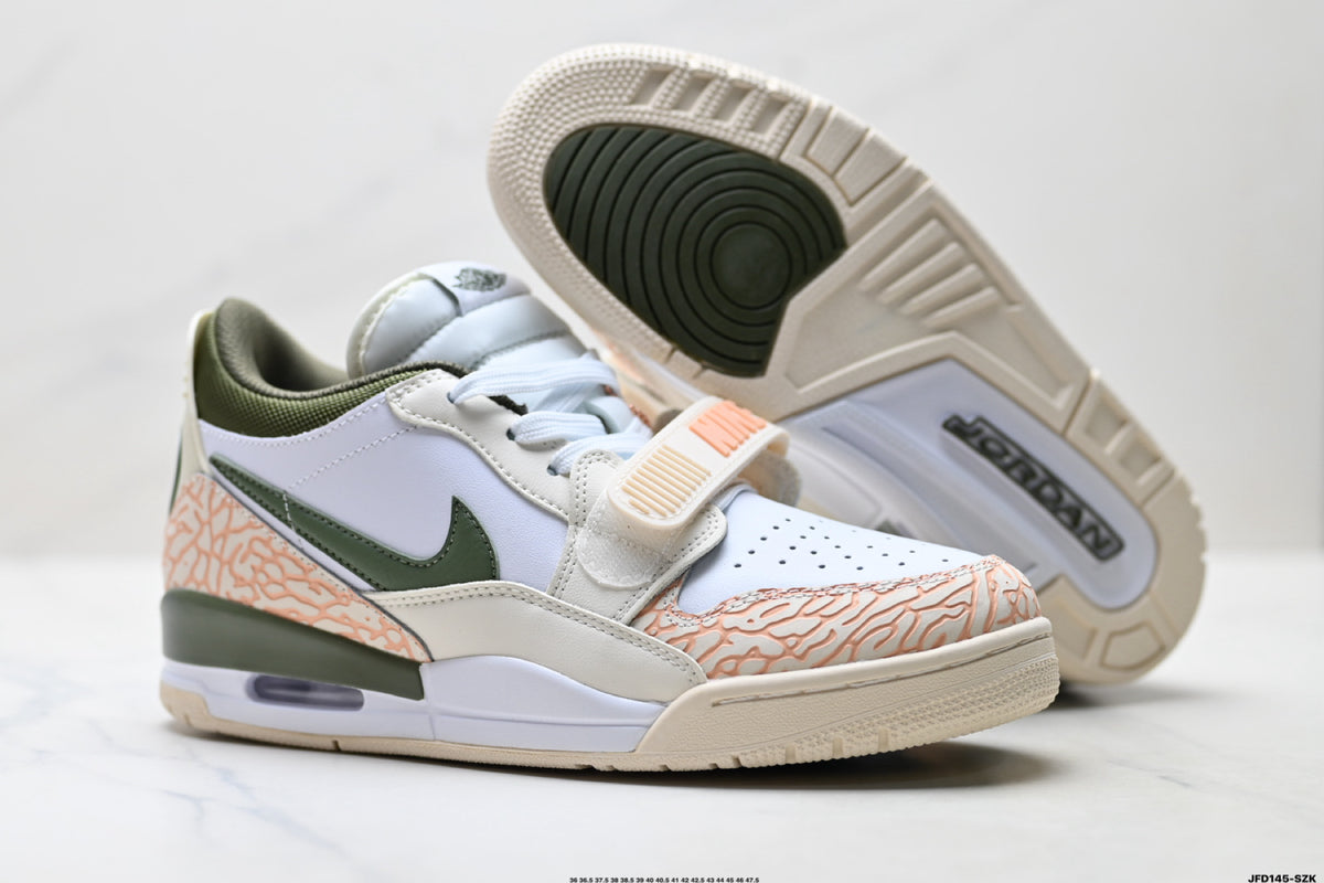 Jordan Legacy 312 Low White Sand Olive Green sneakers detail view 5