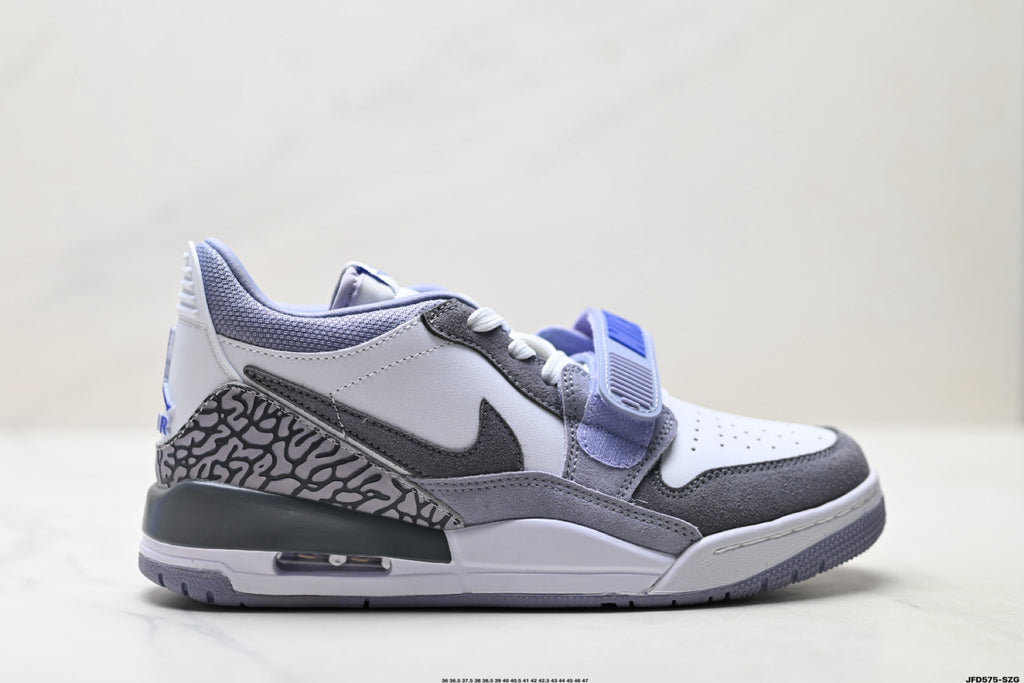 Jordan Legacy 312 Low White Wolf Grey Purple sneakers detail view 1