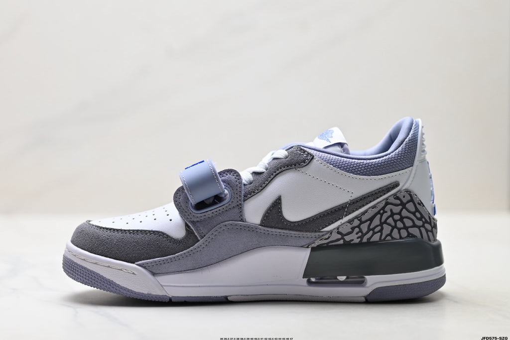 Jordan Legacy 312 Low White Wolf Grey Purple sneakers detail view 3