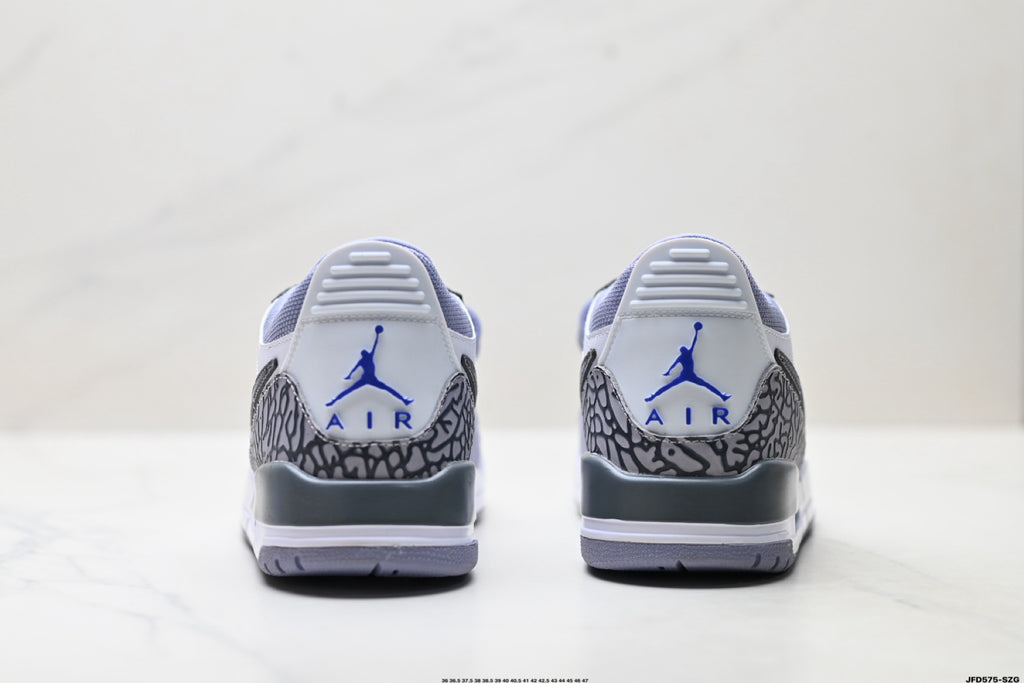 Jordan Legacy 312 Low White Wolf Grey Purple sneakers detail view 6