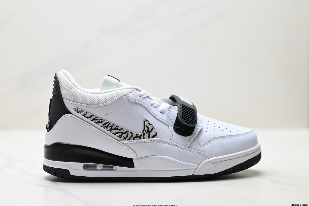 Jordan Legacy 312 Low White Black Cement Grey sneakers detail view 1