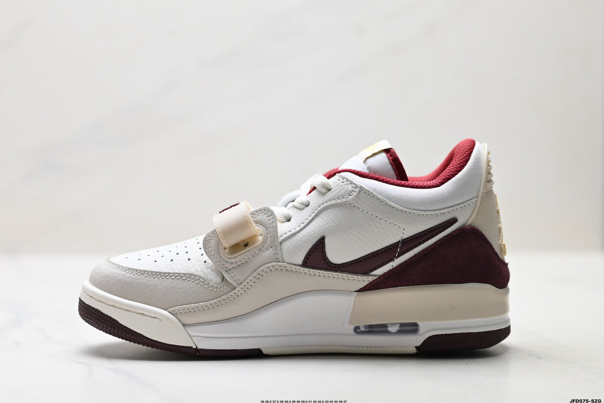 Jordan Legacy 312 Low White Burgundy Red sneakers detail view 3
