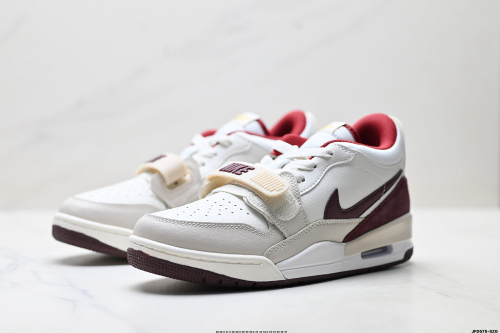 Jordan Legacy 312 Low White Burgundy Red sneakers detail view 4