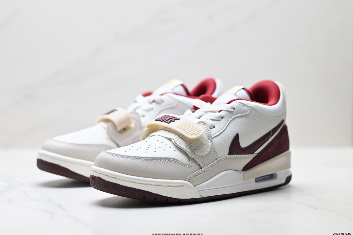 Jordan Legacy 312 Low White Burgundy Red sneakers detail view 4