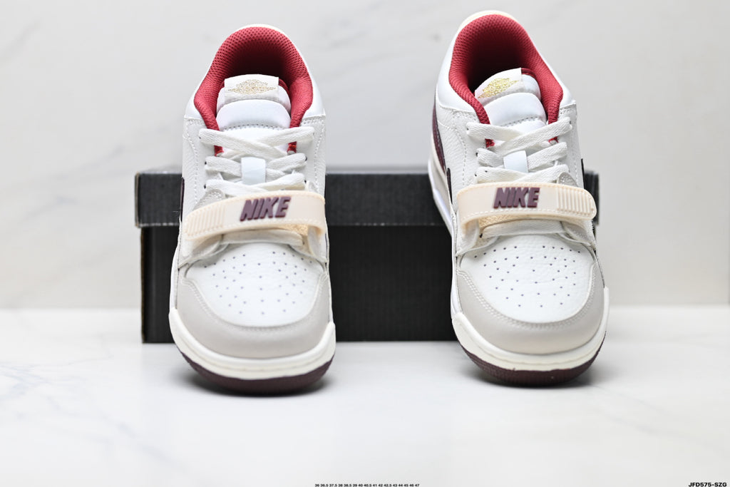 Jordan Legacy 312 Low White Burgundy Red sneakers detail view 7