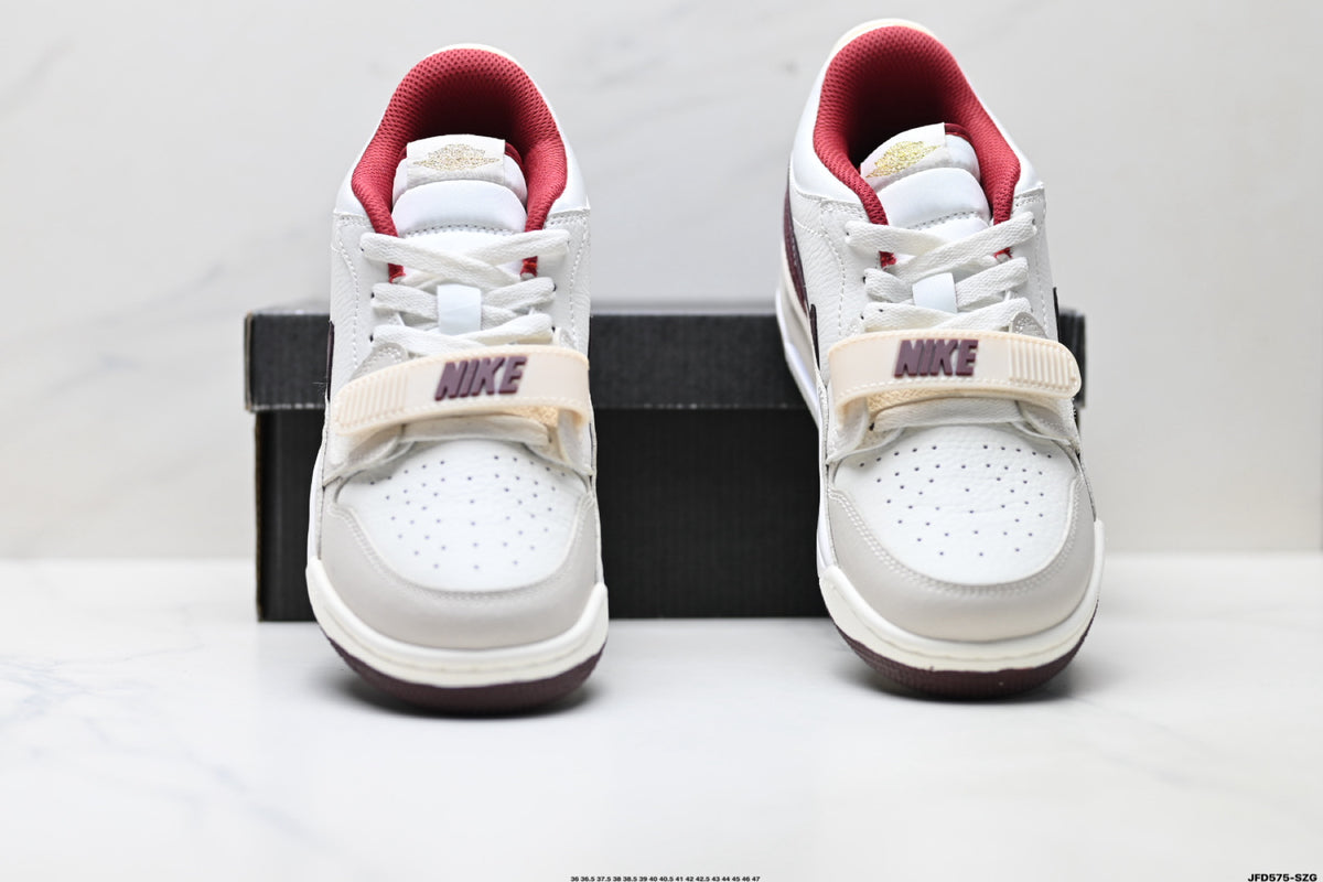 Jordan Legacy 312 Low White Burgundy Red sneakers detail view 7