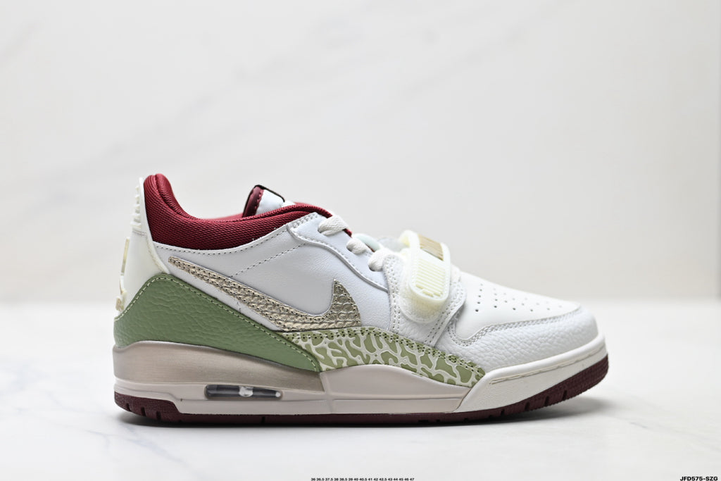 Jordan Legacy 312 Low White Olive Green sneakers detail view 1