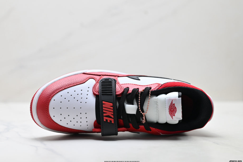 Jordan Legacy 312 Low White University Red Black sneakers detail view 2