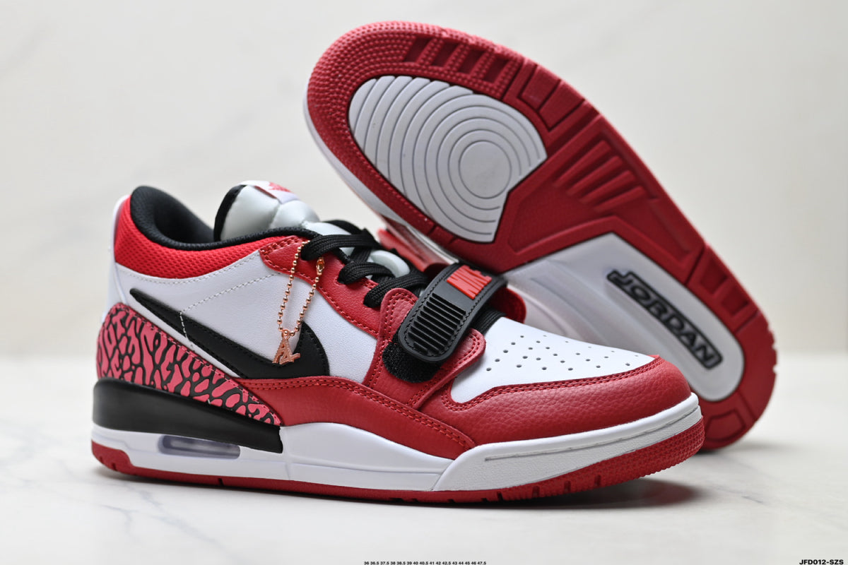 Jordan Legacy 312 Low White University Red Black sneakers detail view 5